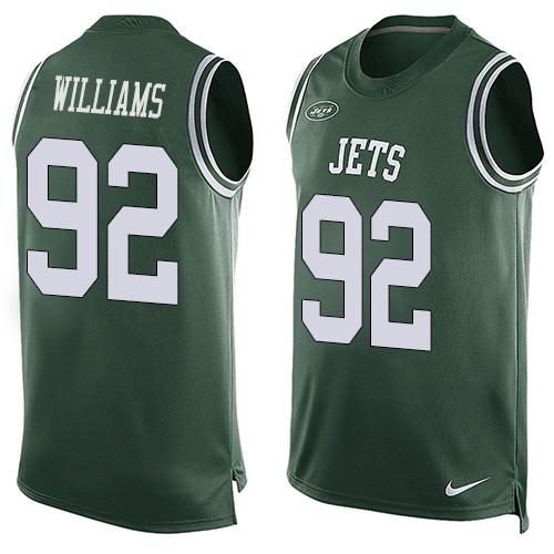  Jets #92 Leonard Williams Green Team Color Men's Stitched NFL Limited Tank Top Jersey